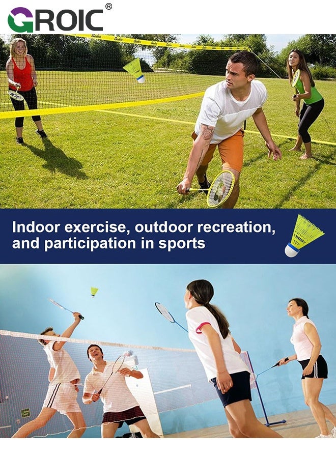 12 قطعة كرات الريشة، كرات ريشة صفراء عالية المرونة للتدريب الداخلي والخارجي واللعب الترفيهي، سرعة عالية مع استقرار ومتانة للتدريب، كرات ريشة بادمنتون نايلون متينة - view 5